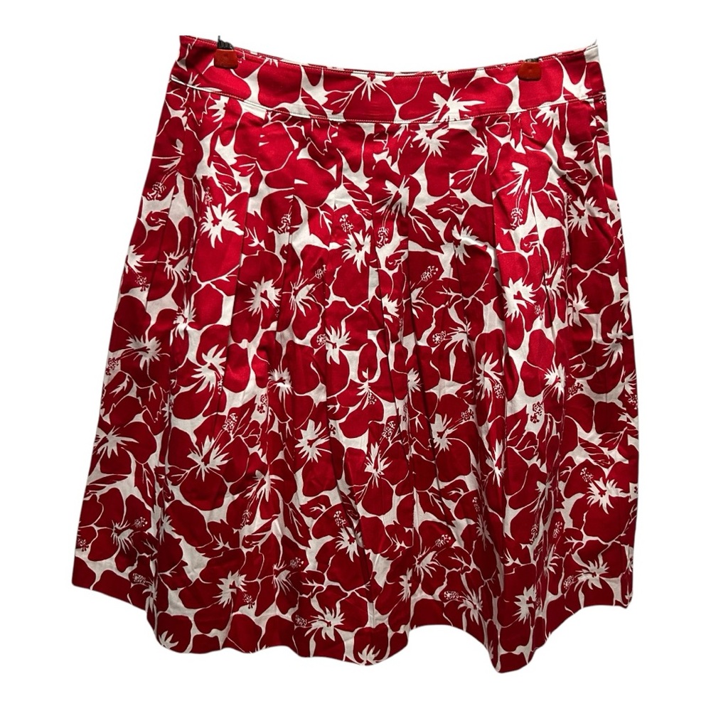 Talbots Petites Red and White Hibiscus Print Skirt
Size 8 Petite